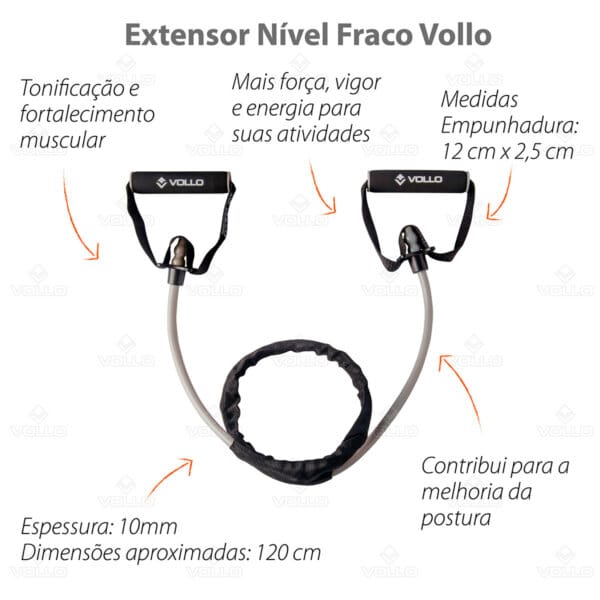 Extensor Elástico - Nível Leve 10mm - VP1063 - Vollo - Imagem 2