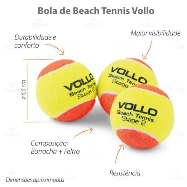 Bola de Tenis de Praia - VBT001 - Vollo Sports - Imagem 3