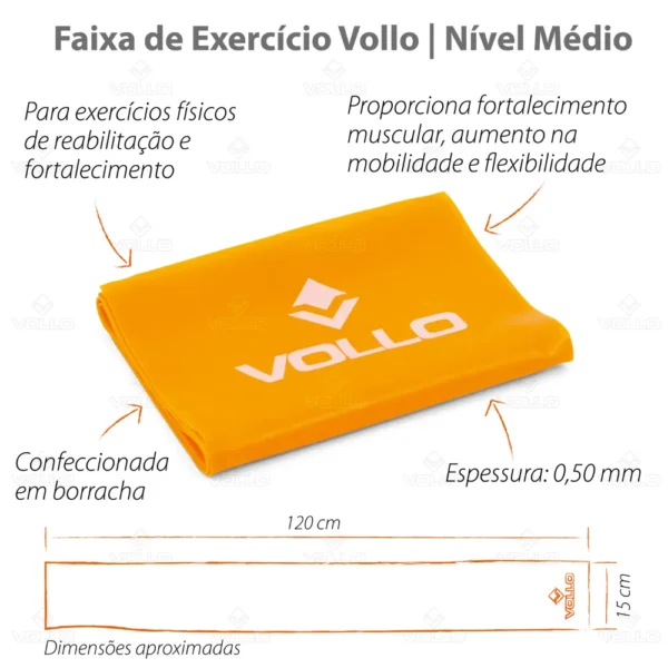 Faixa Elástica Médio 0,50mm - VP1023 - Vollo Sports - Imagem 3